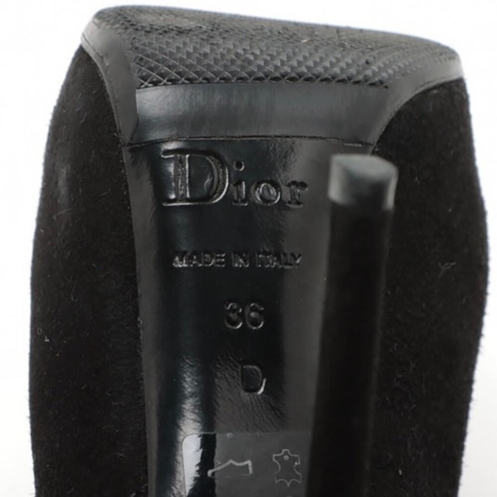 Christian Dior Black Suede Booties Heeled Ankle Boots Women’s size 36 - Picture 9 of 10